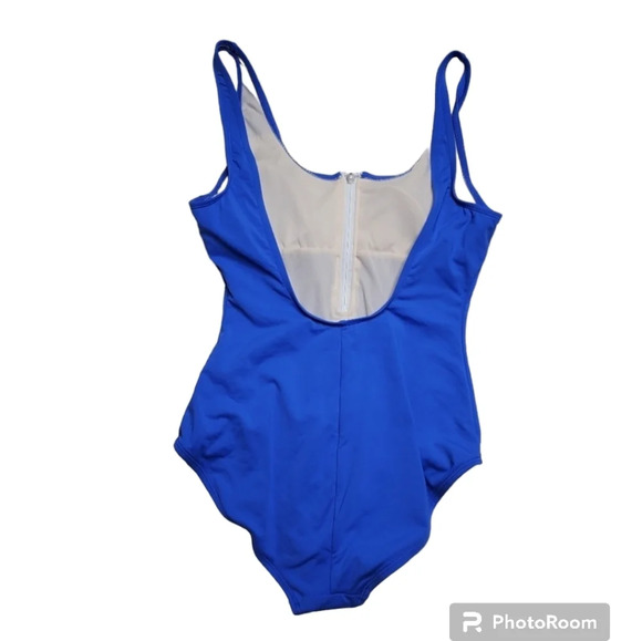 OceanGear Blue Front Zipper One Piece Swimsuit - Picture 5 of 5